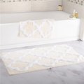 Bedford Home Bedford Home 67A-78430 100 Percent Cotton 2 Piece Trellis Bathroom Mat Set - Bone 67A-78430